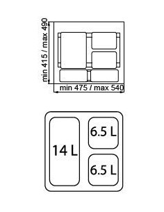Cubos gris de reciclaje 27L... 2