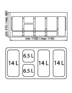 Cubos gris de reciclaje 55L... 2
