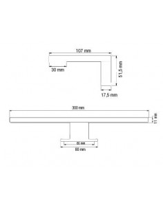 Foco de baño plata brillo 2