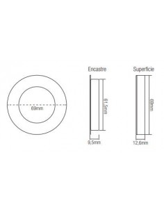 Anillo para sobreponer focos led de embutir referencia 620FI 2