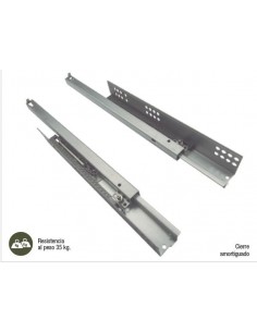 Guía cajón extracción total. Varias medidas. Montaje