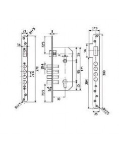 Cerradura de embutir de seguridad completa y medidas 2